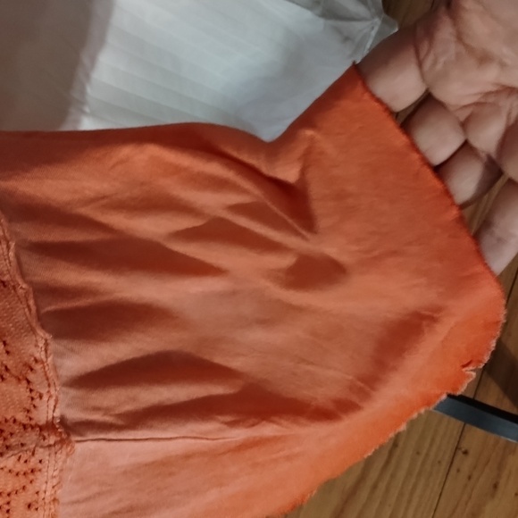 Free People orange racerback tunic Sz L Beautiful flare detail - Picture 8 of 11